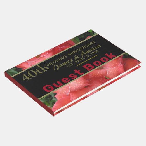 Ruby Red 40th Wedding Anniversary Guest Book