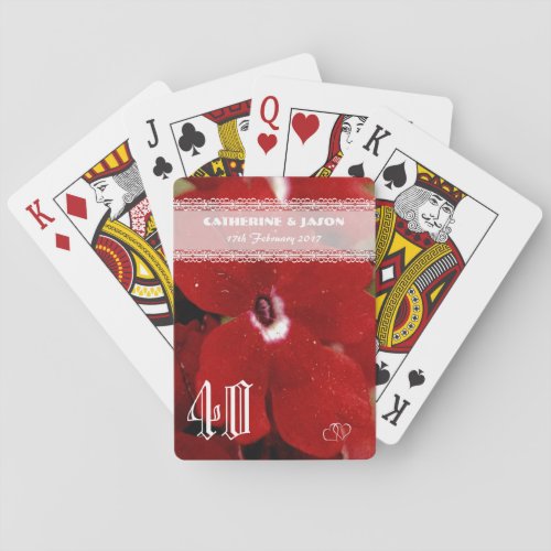 Ruby Red 40th wedding Anniversary Playing Cards