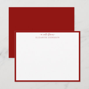 Ruby Red 'A Note From' Classic Border Note Card