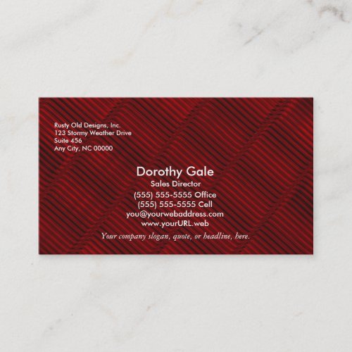 Ruby Red and Black Pattern Business Card
