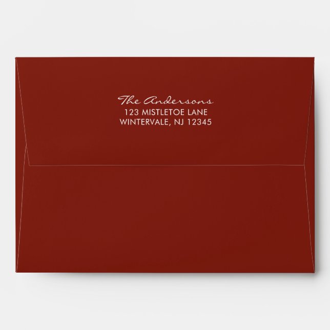Ruby Red and Emerald Green Envelopes with Address (Back (Top Flap))