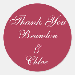 Ruby Red and Pearls Thank You Sticker