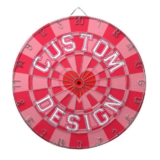 Ruby Red and Pink Color, Red Heart with White Text Dart Board