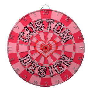 Ruby Red and Pink Heart with Your Custom Text Dart Board