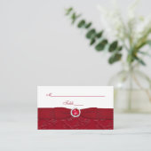 Ruby Red and White Floral Place Card (Standing Front)