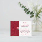 Ruby Red and White Floral Reception Enclosure Card (Standing Front)