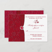 Ruby Red and White Floral RSVP Card (Front/Back)