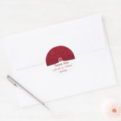 Ruby Red and White Floral Wedding Favor Sticker (Envelope)
