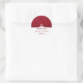 Ruby Red and White Floral Wedding Favor Sticker (Bag)