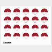 Ruby Red and White Floral Wedding Favor Sticker (Sheet)