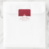 Ruby Red and White Floral Wedding Favor Sticker (Bag)
