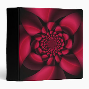 Ruby Red Black Petal 3 Ring Binder