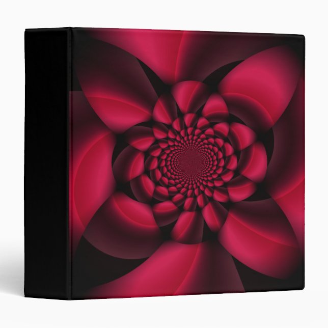 Ruby Red Black Petal 3 Ring Binder (Front/Spine)