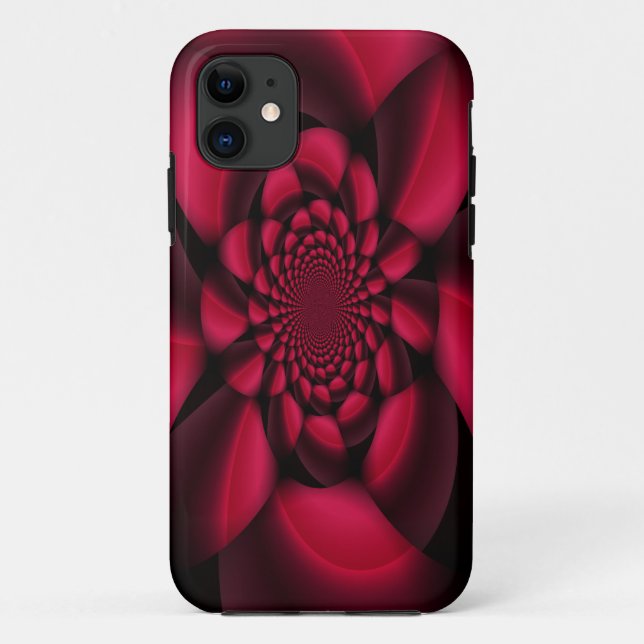 Ruby Red Black Petal Case-Mate iPhone Case (Back)