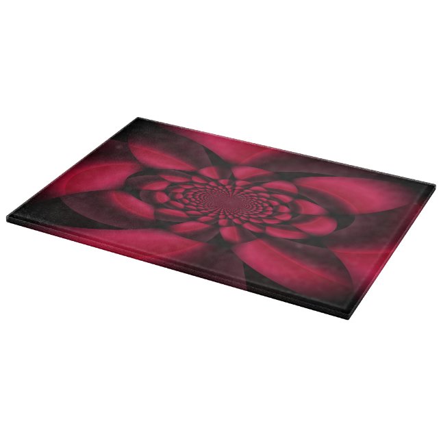 Ruby Red Black Petal Cutting Board (Corner)