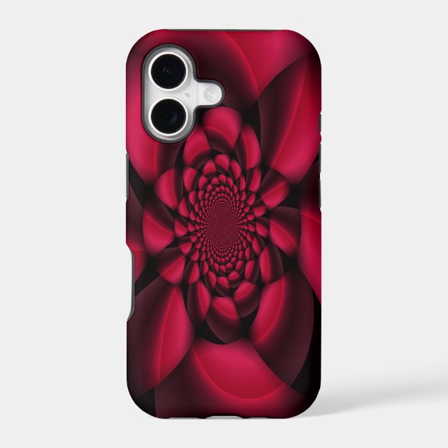 Ruby Red Black Petal Iphone Case (Back)