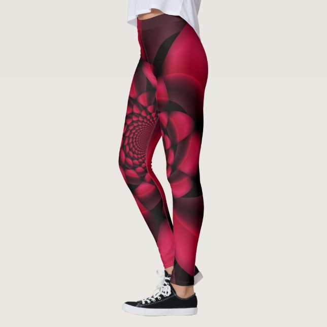 Ruby Red Black Petal Leggings (Left)