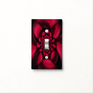 Ruby Red Black Petal Light Switch Cover