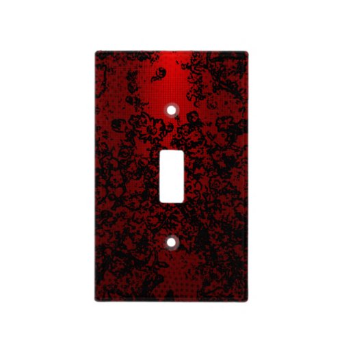 Ruby red black stylish floral vibrant elegant light switch cover