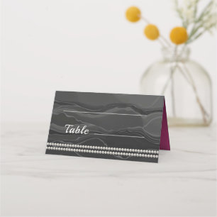 Ruby Red Blank Line Joint Birthday Folded Place Card