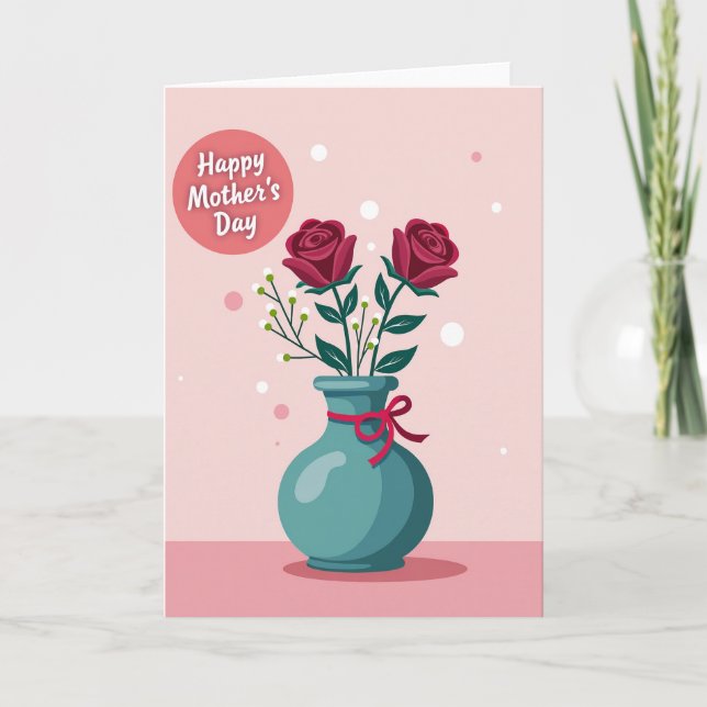 Ruby Red Blossom Mothers Card (Front)