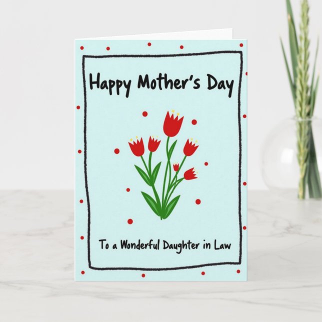 Ruby Red Blossoms Mothers Card (Front)
