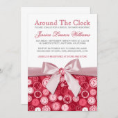 Ruby Red Bridal Shower Theme Around The Clock Invitation (Front/Back)