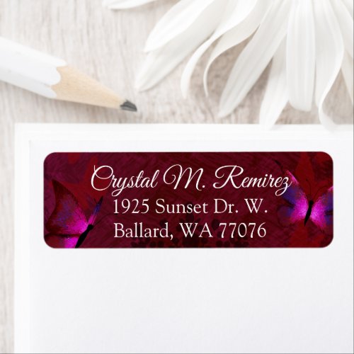 Ruby Red Butterfly Return Address Labels