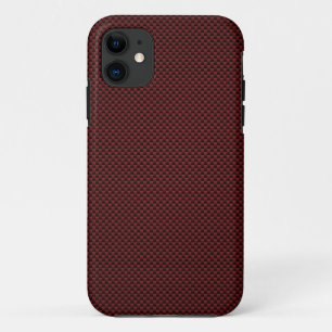 Ruby Red Carbon Fiber Style Print Decor iPhone 11 Case