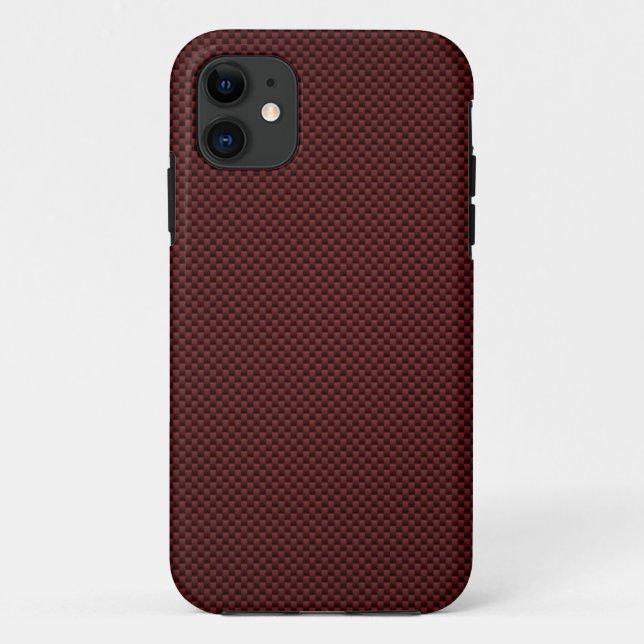 Ruby Red Carbon Fiber Style Print Decor Case-Mate iPhone Case (Back)