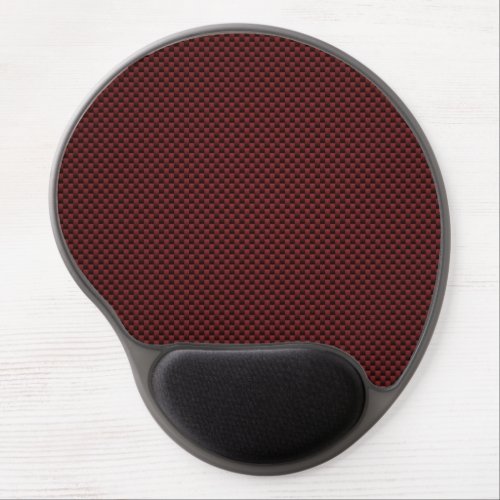 Ruby Red Carbon Fiber Style Print Decor Gel Mouse Pad
