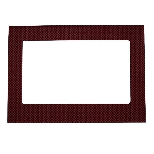 Ruby Red Carbon Fiber Style Print Decor Magnetic Photo Frame (Front)