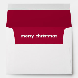 Ruby Red Christmas Burgundy Modern Minimalist Envelope