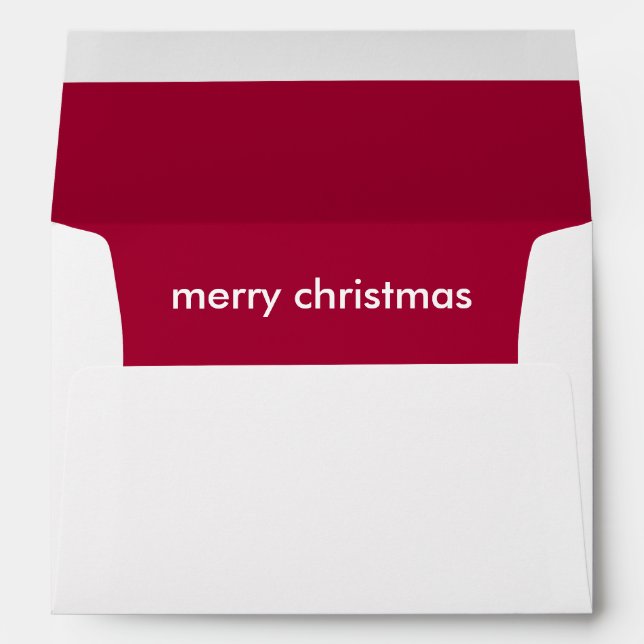 Ruby Red Christmas | Burgundy Modern Minimalist Envelope (Back (Bottom))