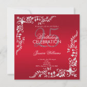 Ruby Red Decoration 25th Birthday   Invitation (Front)