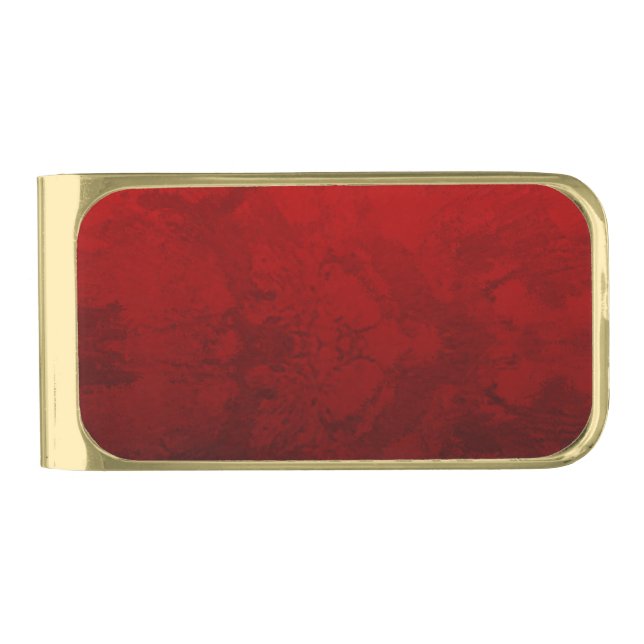 Ruby Red Design Gold Finish Money Clip (Front)