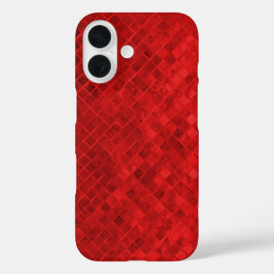 ruby red diamond metallic tile iPhone 16 case