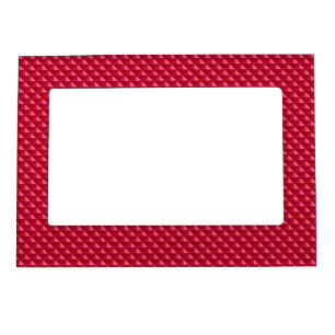 Ruby red, enamel look, studded grid magnetic photo frame