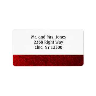 Ruby Red Faux Glitter New Address Label