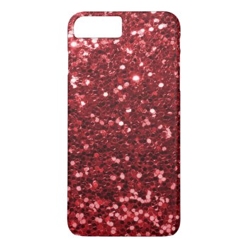 Ruby Red Faux Glitter Sparkle Print Iphone 8 Plus/7 Plus Case by its_sparkle_motion at Zazzle