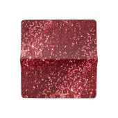 Ruby Red Faux Glitter Sparkle Print Checkbook Cover (Open)
