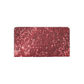 Ruby Red Faux Glitter Sparkle Print Checkbook Cover (Back)