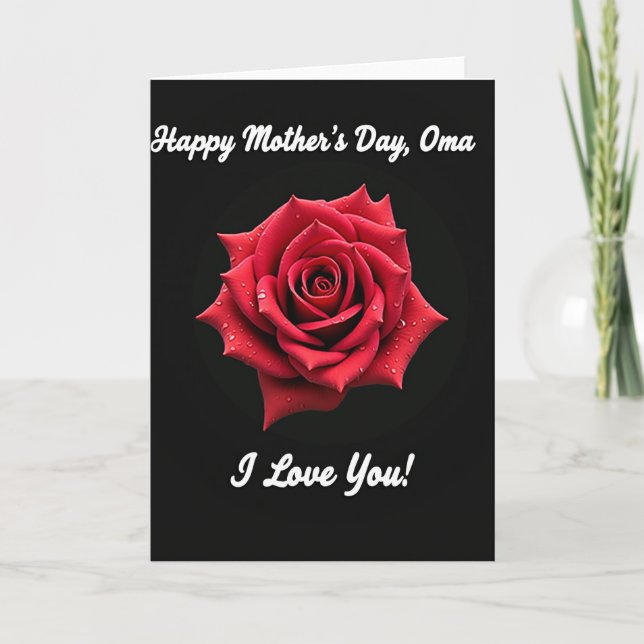 Ruby Red Floral Mother Card (Front)