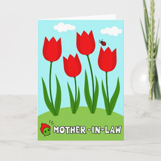 Ruby Red Flower Mothers Day Card (Front)