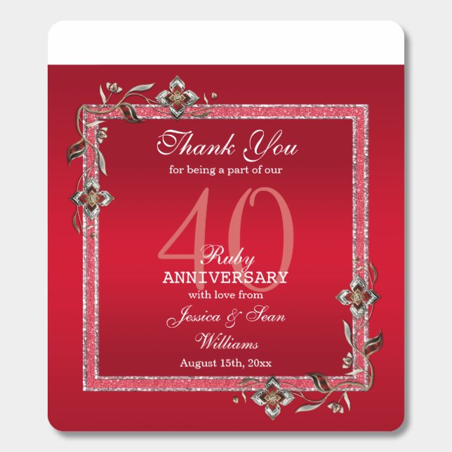 Ruby Red Gems & Glitter Ruby 40TH Wedding   Breath Savers® Mints (Sticker)