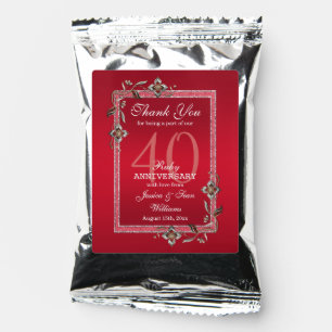 Ruby Red Gems & Glitter Ruby 40TH Wedding Coffee Drink Mix