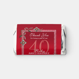 Ruby Red Gems & Glitter Ruby 40TH Wedding Hershey's Miniatures