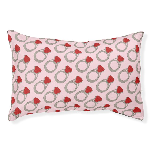 Ruby Red Gemstone Gem Ring Jewel Bling Rubies Pet Bed (Front)