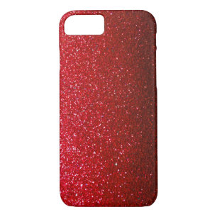 Ruby Red Glitter Ombre Sparkles Modern Girly Glam iPhone 8/7 Case