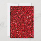 Ruby Red Glitter Sweet 16 Invitations (Back)